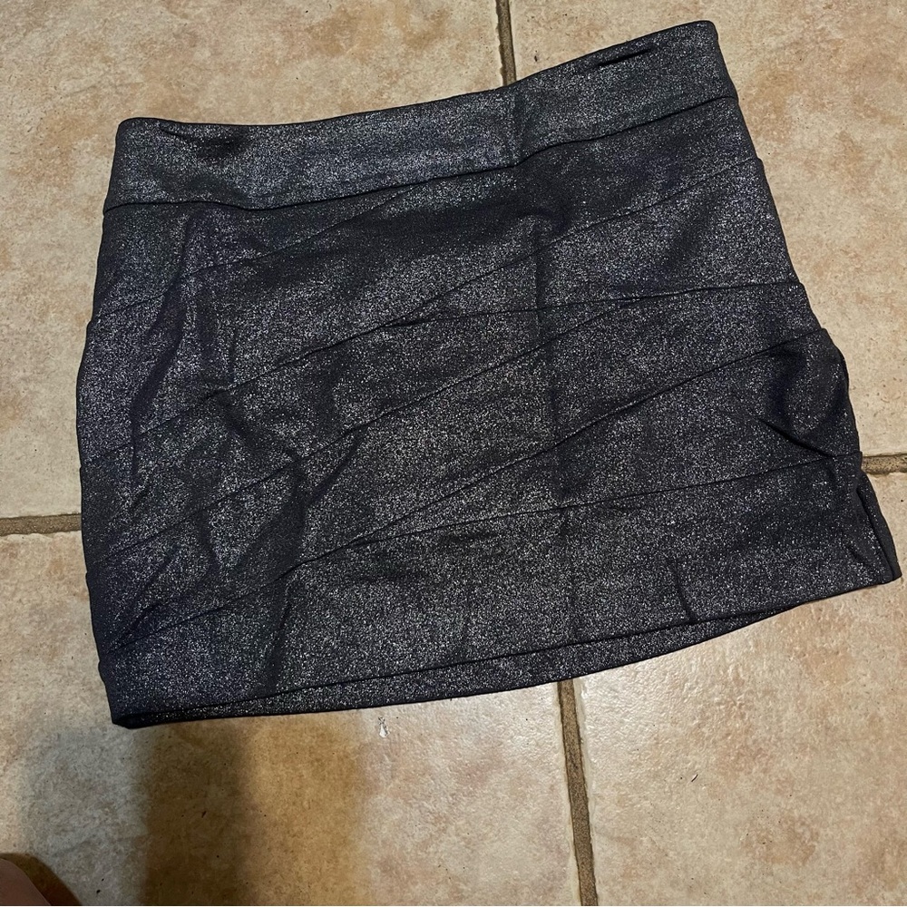 Express Shimmery Black Mini Skirt